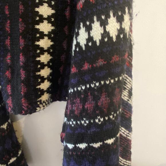 LOFT XS/S Fair‎ Isle Sweater Vest Drape Open Front Boho Layered Knit Cardigan - Picture 5 of 7